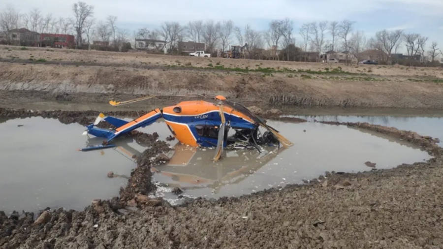 Un helicóptero cayó en Don Torcuato y sus cinco tripulantes resultaron heridos